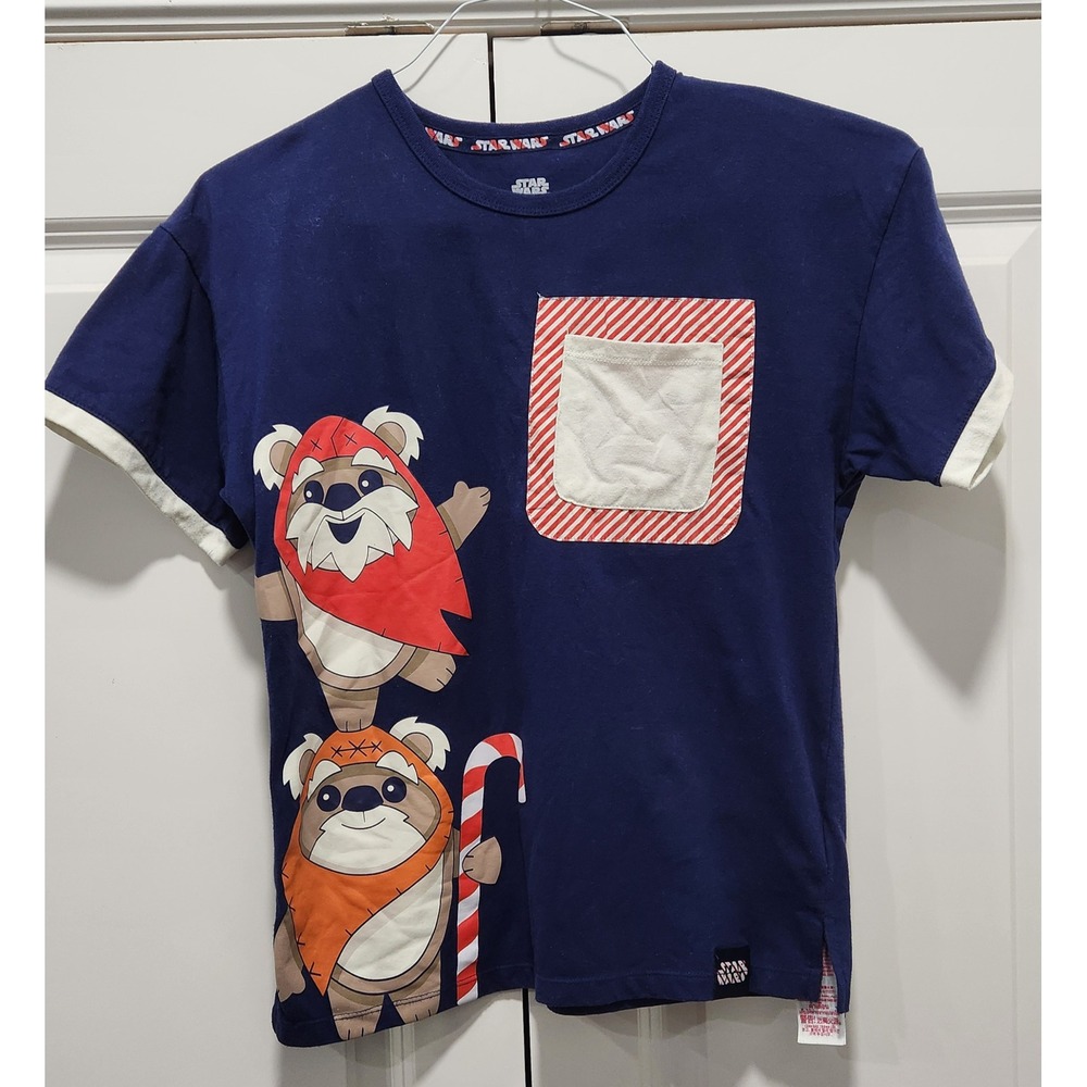 Star Wars Ewok Christmas Holiday Graphic tShirt Kids Youth Size Large 10/12